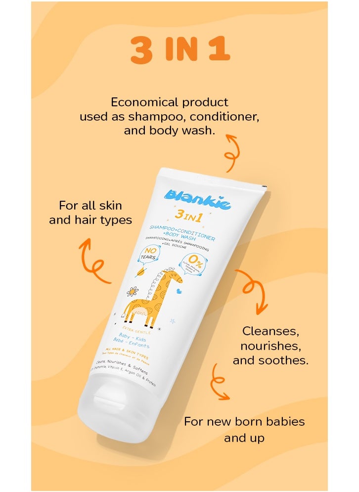 Blankie 3 In 1 Baby Shampoo, Conditioner & Body Wash - 200 ml  - Image 4