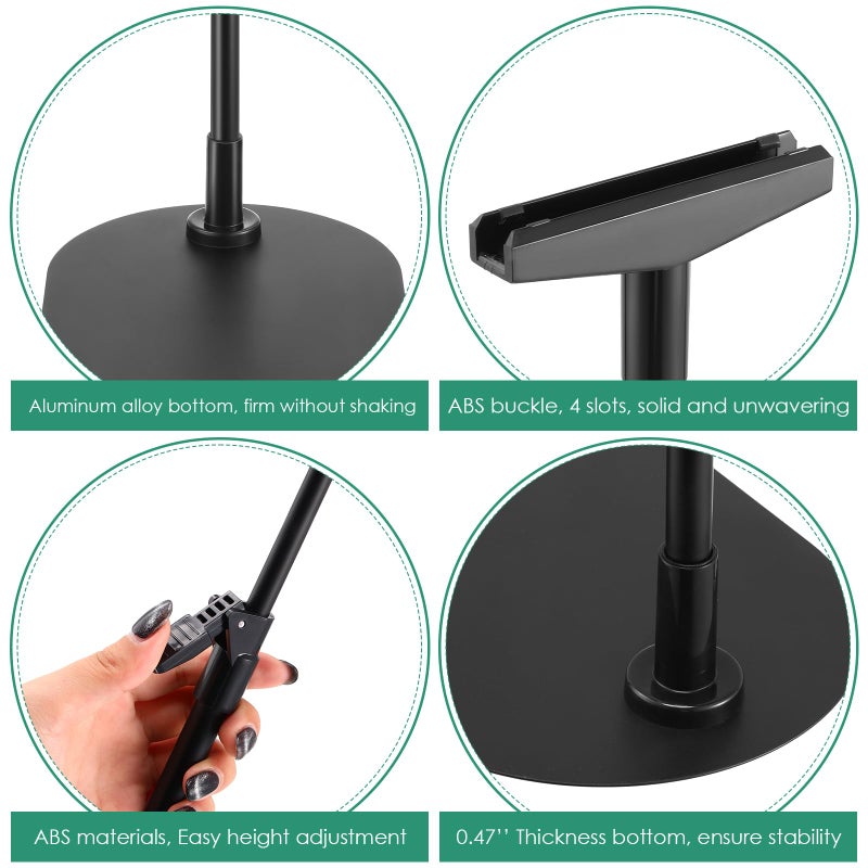 Jutom 6 Pack Adjustable Pedestal Stand Holder 8.5 x 11 Inch Heavy Duty Aluminum Sign Holder Vertical and Horizontal Sign Poster Stands Floor Standing Display for Advertisement Menu Display(Black) - Image 3