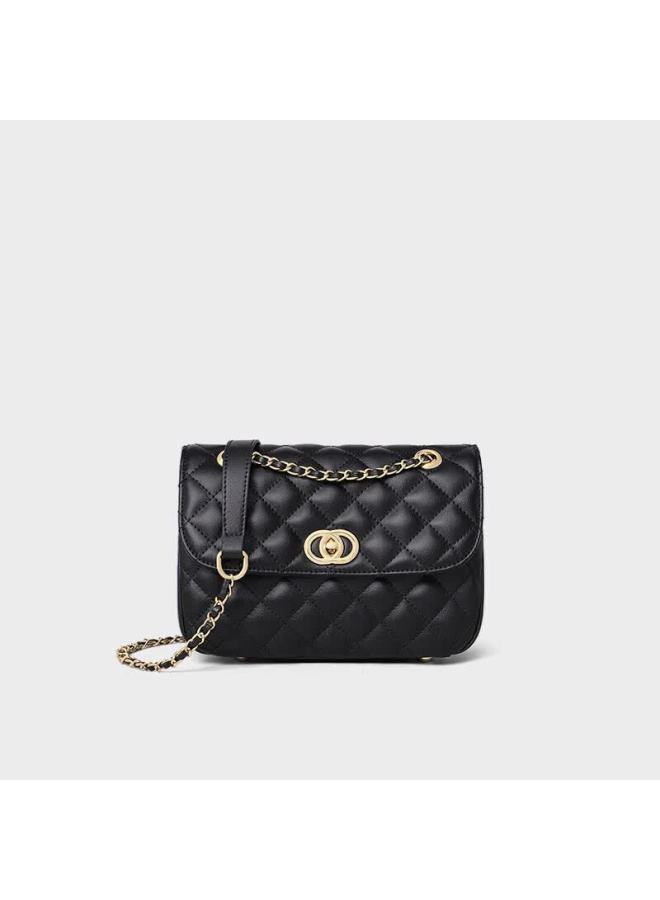 Viney Leather Handbag For Women, Diamond Pattern Chain Bag, Light Luxury Crossbody Shoulder Bag, Birthday Gift With High-end Feel For Girlfriend Or Wife - Image 1