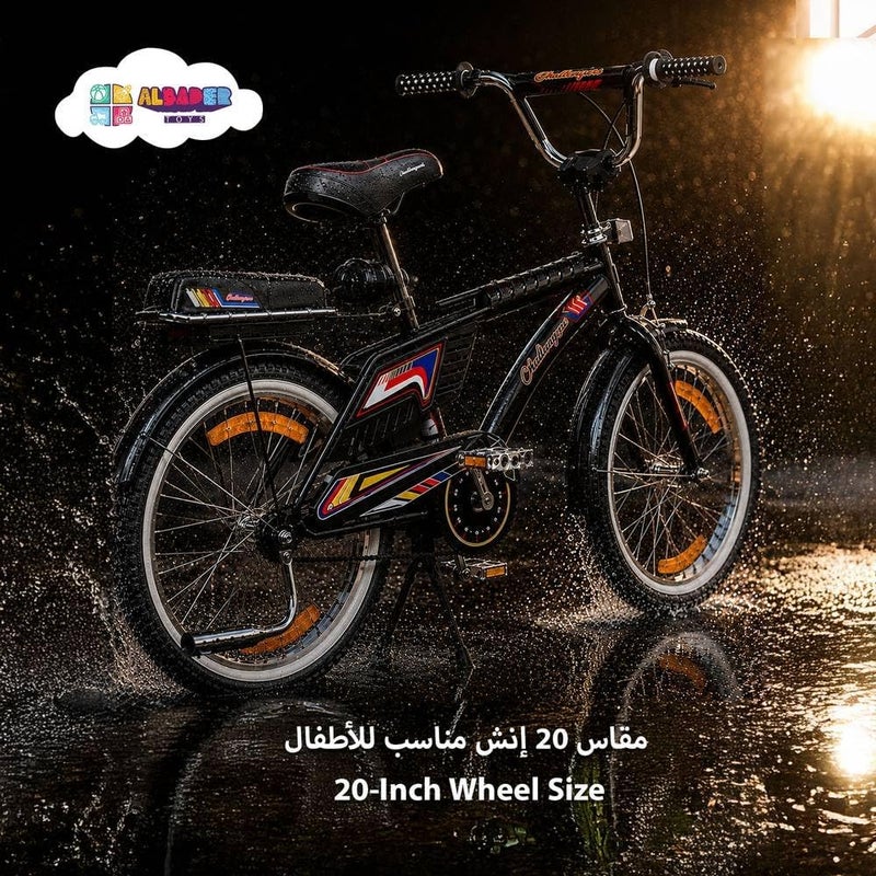 ALBADER Rambo 20 Inch Kids Bicycle, Indonesian Style Single Speed Bike with Durable Steel Frame, Front & Rear Caliper Brakes, Rear Passenger Seat, Whitewall Tires, Sport Bicycle - Image 4