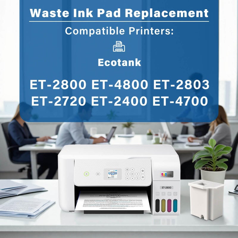 SUBLIMAKER Waste Ink Pad Replacement with Reset Software for Ecotank ET-2800 ET-4800 ET-2720 ET-2803 ET-2400 ET-4700 2800 4800 2720 2803 ET2800 ET4800 Printer, Maintenance Box with Reset Software (2 Packs) - Image 3