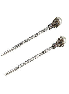 Pack Of 2 Vintage Rhinestone Pearl Hair Stick Vintage Hair Chopsticks Hairpin Chignon Pin (Coffee)