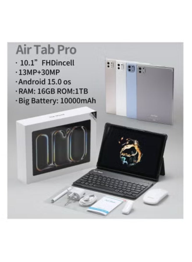 AirTab AirTab Pro 10.1-Inch Android Smart Tablet with Arabic Keyboard | Dual SIM 4G LTE + Wi-Fi | Ideal for Work, Study & Entertainment | Full HD Display | Long Battery Life | Slim & Lightweight Design | Arabic/English Keyboard Support | Grey  - Image 4