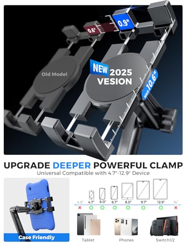 eSamcore Cup Holder Tablet Mount for Truck, Car Tablet Holder with Adjustable 15" Height 360° Rotation Stand, 0.9" Depth Clamp Fit for iPad Air/Pro/Mini 4.7"-12.9" Foldable Phone iPhone - Image 4