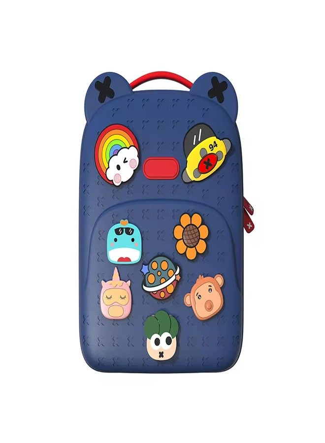 not available Eva School Bags for Fun Loving Kids School Bag, Eco-Friendly School Bags for Boys and Girls with a Tic Tac Moveable Trinkets Backpack (Blue) - Image 1