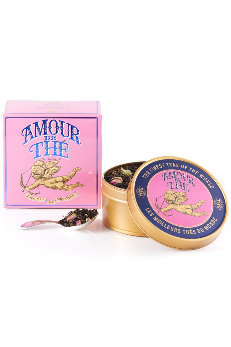TWG Tea Amour de Thé, Loose Leaf Darjeeling Black Tea in Caviar Gift Tea Tin, 100g - Image 1