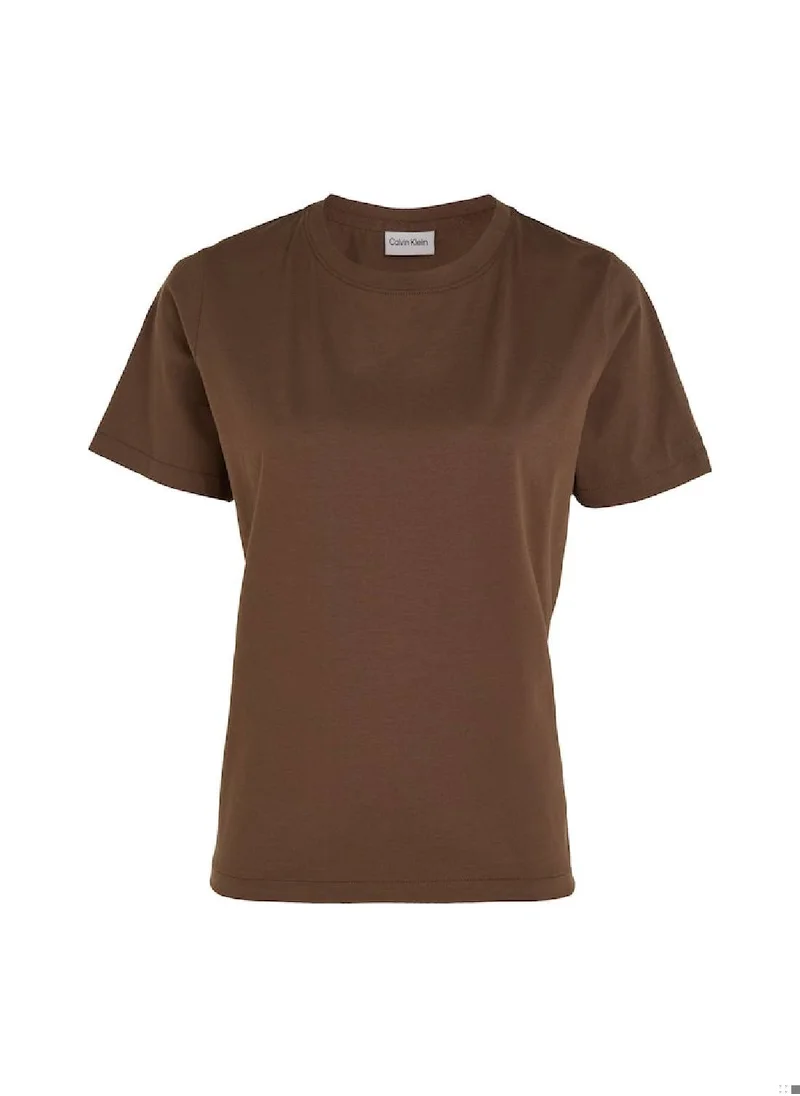 CALVIN KLEIN Women's T-Shirt - Cotton, Brown