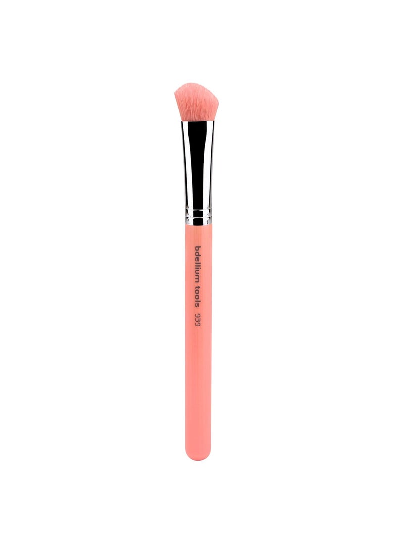 Bdellium Tools Bdellium Tools Professional Makeup Brush - Pink Bambu Series 939 Slanted Detailer - With Soft Synthetic Fibers, For Precise Contouring (Pink, 1pc) 