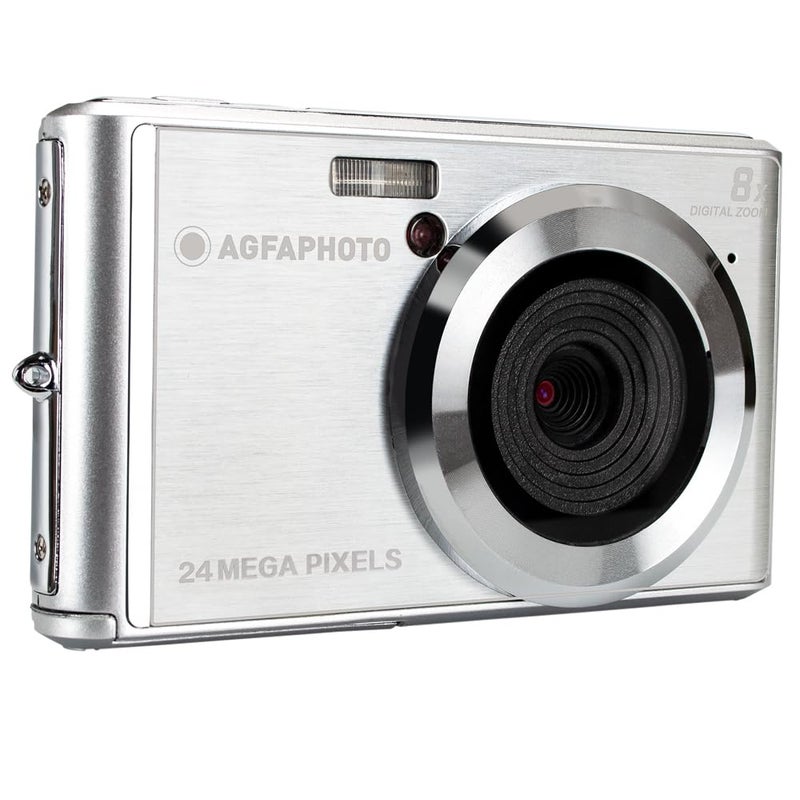 AgfaPhoto AGFA Photo Realishot DC5500 Compact Digital Camera 24 MP 24 Inch LCD Screen 8X Digital Zoom HD 720p Video External SD Memory Card Lithium Battery Silver - Image 2