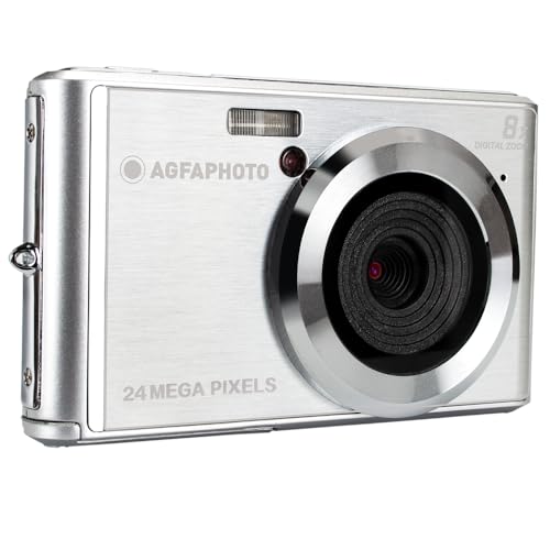 AgfaPhoto AGFA Photo Realishot DC5500 Compact Digital Camera 24 MP 24 Inch LCD Screen 8X Digital Zoom HD 720p Video External SD Memory Card Lithium Battery Silver - Image 1