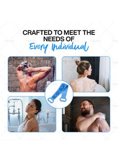 Fabskin Body Back Scrubber For Bathing | Bath Brush Back Cleaner | Scrubber For Bathing | Double Side Body Scrub Brush, Bathing Brush For Skin Deep Cleaning Massage | Easy To Clean | For Men & Women - Blue  - Image 5
