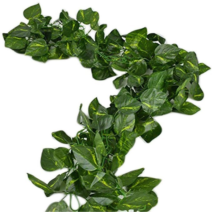 84 FEET FAKE FOLIAGE GARLAND LEAVES DECORATION ARTIFICIAL GREENERY IVY VINE PLANTS FOR HOME DECOR INDOOR OUTDOORS SCINDAPSUS LEAVES