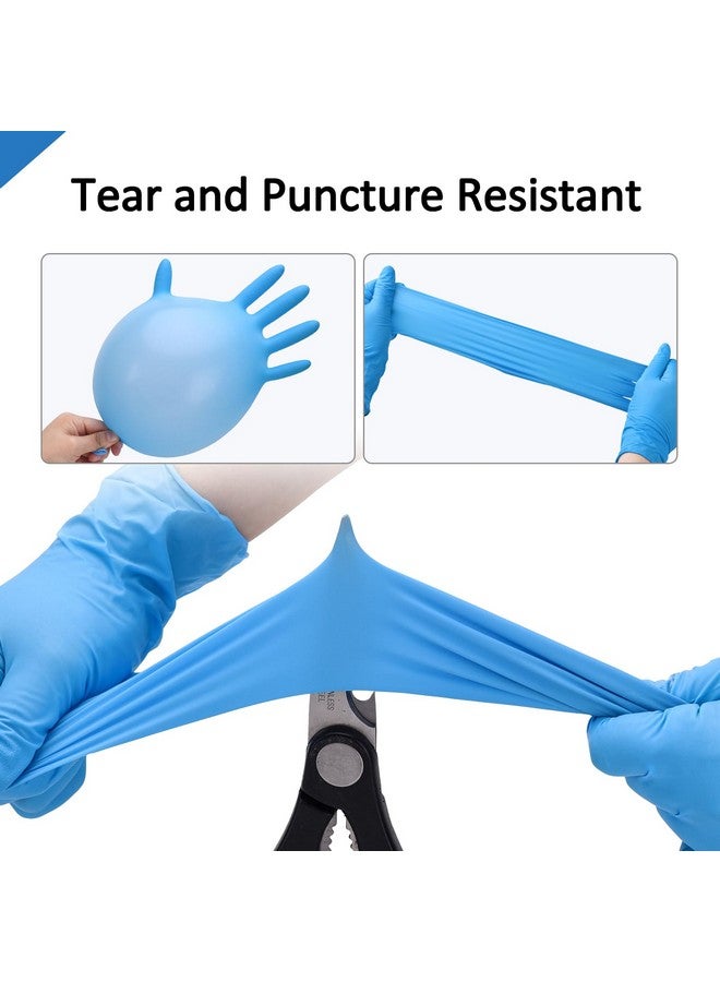 Schneider Nitrile Exam Gloves, Medium, Box of 100, Heavy Duty Disposable Gloves, Textured, Latex Free, Food Safe, Industrial Gloves for Medical, Cleaning, Cooking, Blue - Image 3