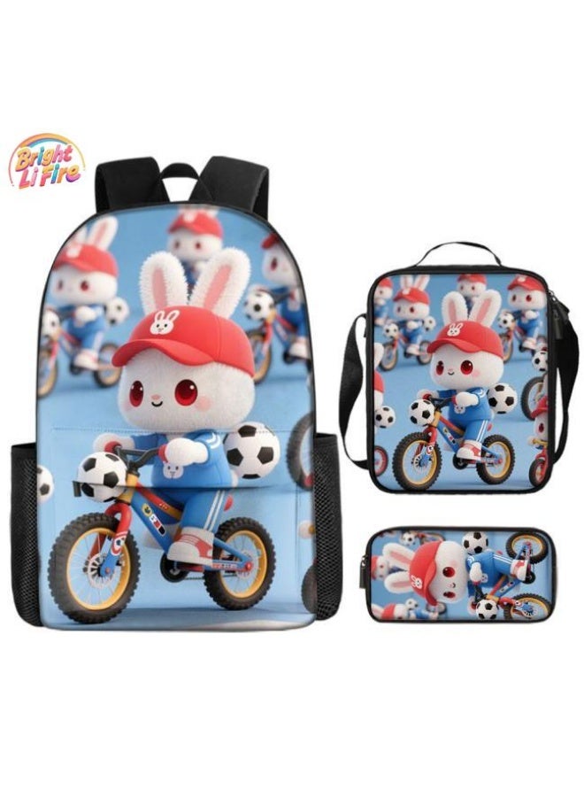 Bright Li Fire Unlock the new fashion of childish fun! Three-piece set of bags, cartoon elements for children and teenagers (students, children, friends' outings, mountain climbing, schooling, etc. can be used) - 6 - Image 1