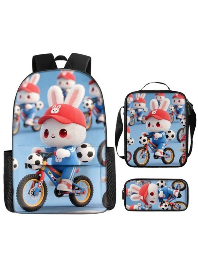 Bright Li Fire Unlock the new fashion of childish fun! Three-piece set of bags, cartoon elements for children and teenagers (students, children, friends' outings, mountain climbing, schooling, etc. can be used) - 6 - Image 2