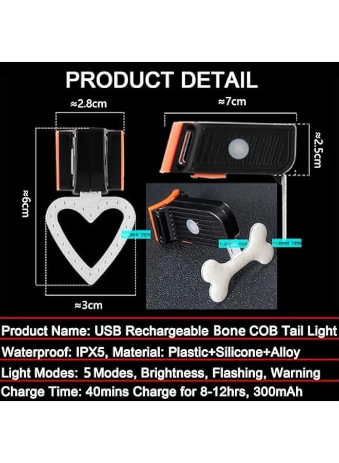 Arabest Rechargeable Bike Tail Light LED Bicycle Rear Light Cycling Night Essential Bright Seat Back Safety Lamp 5 Modes Warning Waterproof Flash MTB Light for Men Women Kids - Image 2