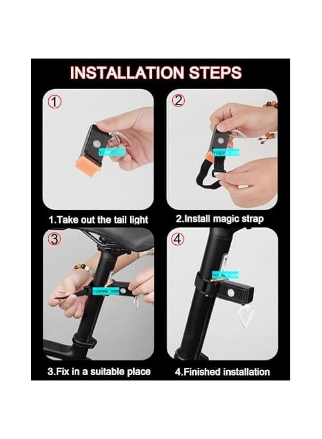 Arabest Rechargeable Bike Tail Light LED Bicycle Rear Light Cycling Night Essential Bright Seat Back Safety Lamp 5 Modes Warning Waterproof Flash MTB Light for Men Women Kids - Image 5