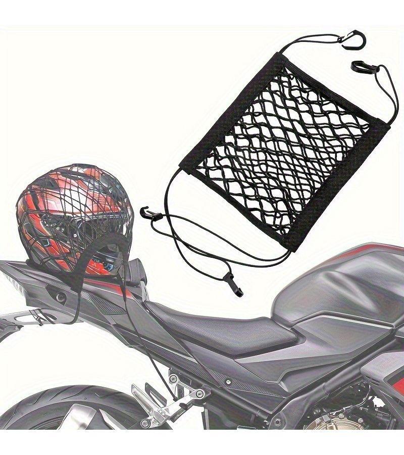 Motorcycle Luggage Net Elastic Cargo Helmet Mesh Black 30x25 - Image 1