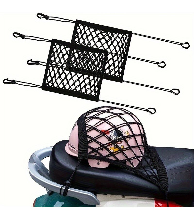 Motorcycle Luggage Net Elastic Cargo Helmet Mesh Black 30x25 - Image 3
