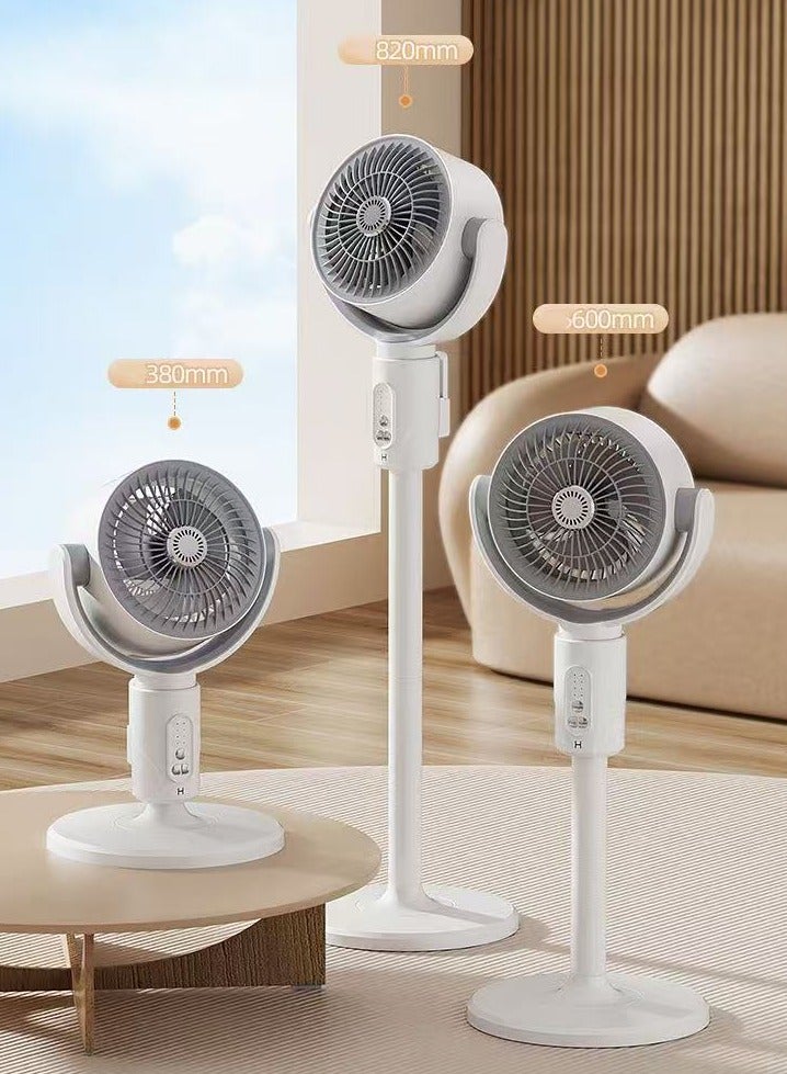 Stand Fan 8 Inch Electric Fan Table Fan Air Circulator Fan Adjustable Height 5 Speeds and Strong Airflow | Aroma Diffuser Pad Slot | Remote Control | 8H Timer for Home Office(F1)  - Image 2