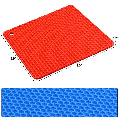 CAKETIME Silicone Trivet Mats - Hot Pads Spoon Rest, Multipurpose Trivet for Hot Dishers Heat Resistant Food Grade Silicone Set of 4 - Image 3