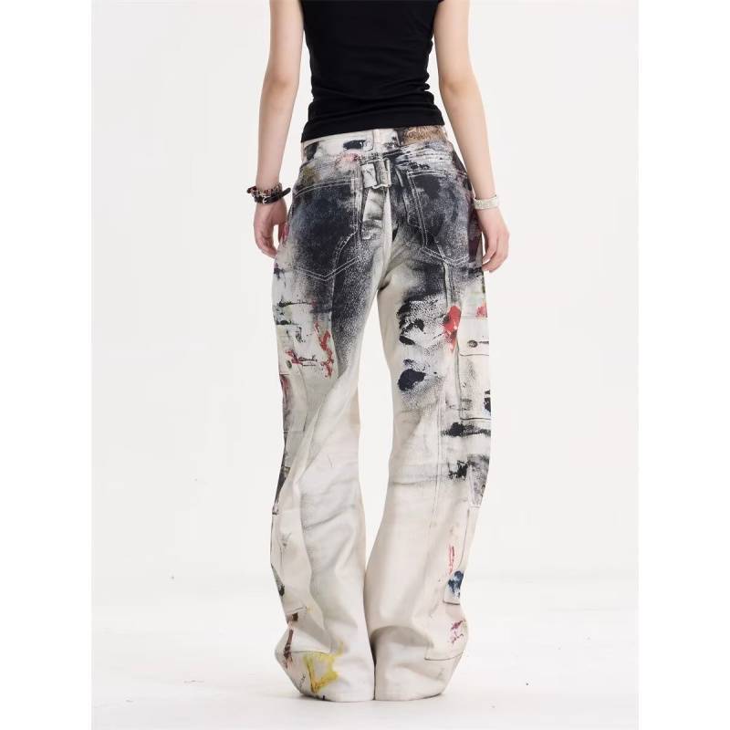 Unisex Classic Denim Jeans Loose Fit Daily Outdoor Wear - Image 1