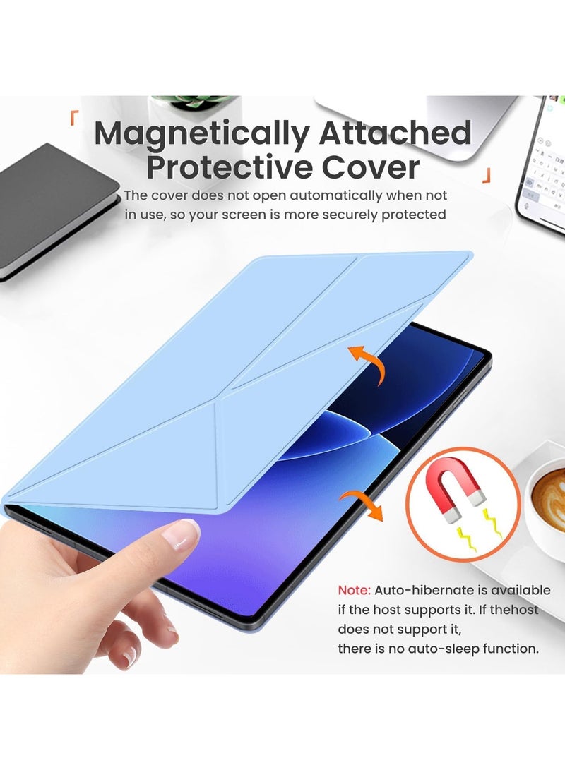 غطاء واقي متوافق مع لوح Honor Pad X7 8.7 بوصة (موديل 2025) من نوع فوليو مقاوم للخدوش، مع إغلاق قفلي، وحامل متعدد الزوايا بطية Y، ووظيفة الاستيقاظ/النوم التلقائي. - Image 3