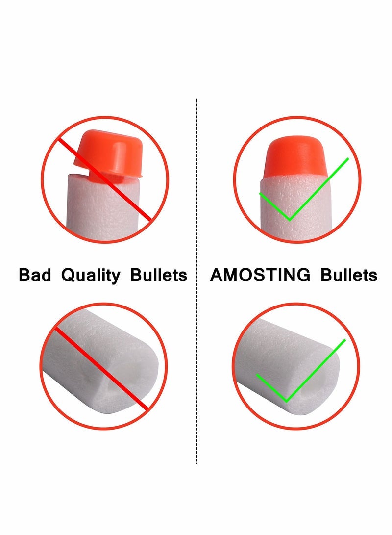 AMOSTING 200Pcs Refill Darts for Nerf N Strike Elite Glow at The Dark Bullets Pack - White - Image 4