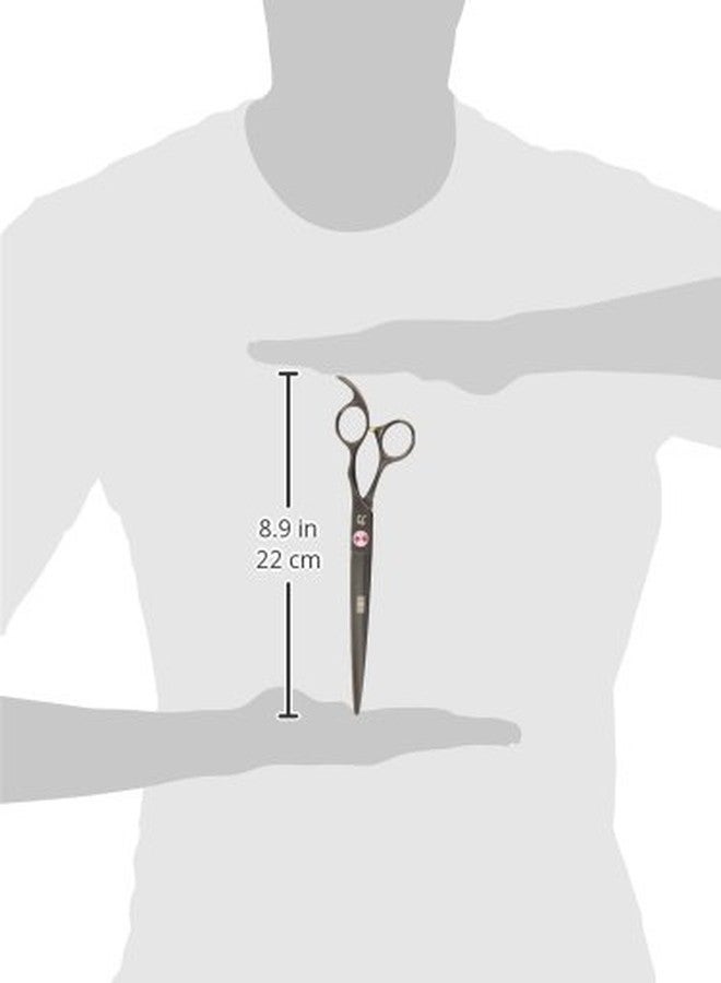 شيرز دايركت مقص قص احترافي من التيتانيوم الأسود من ShearsDirect، بتصميم مقبض جانبي مع إبهام مريح وحجر كريم لشد الشد، 8 بوصات - Image 4