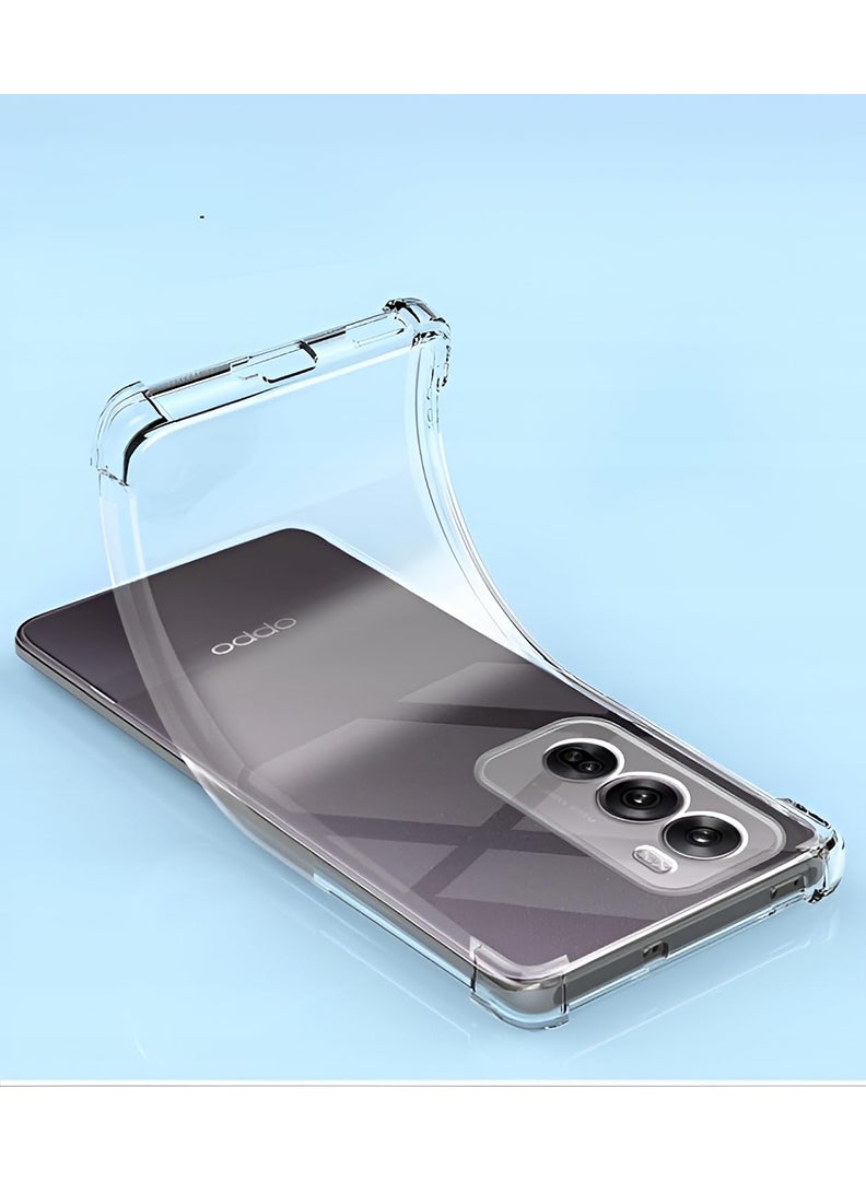 Theodor Oppo Reno 12 Clear Case, Shock-Absorption TPU Cell Phone Cover with Reinforced Corners, Soft Flexible & Crystal Clear Protective Bumper Case - Image 2