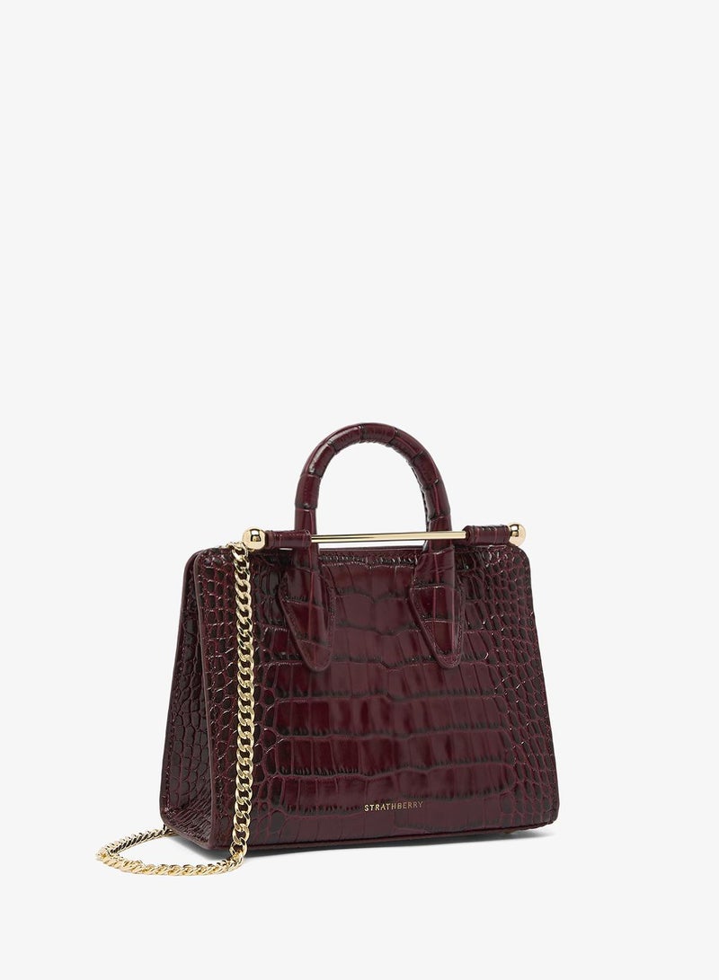 Strathberry Nano Tote In Croc Leather - Image 5