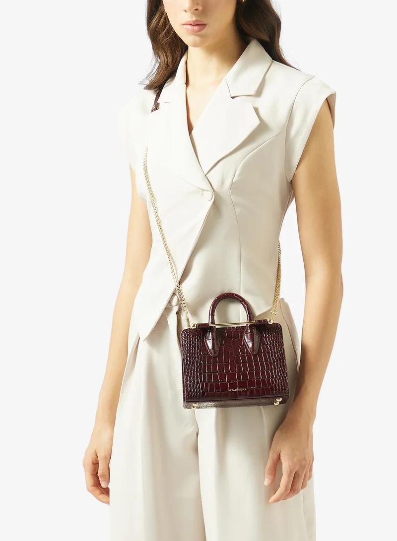 The Strathberry Nano Tote in Croc bag