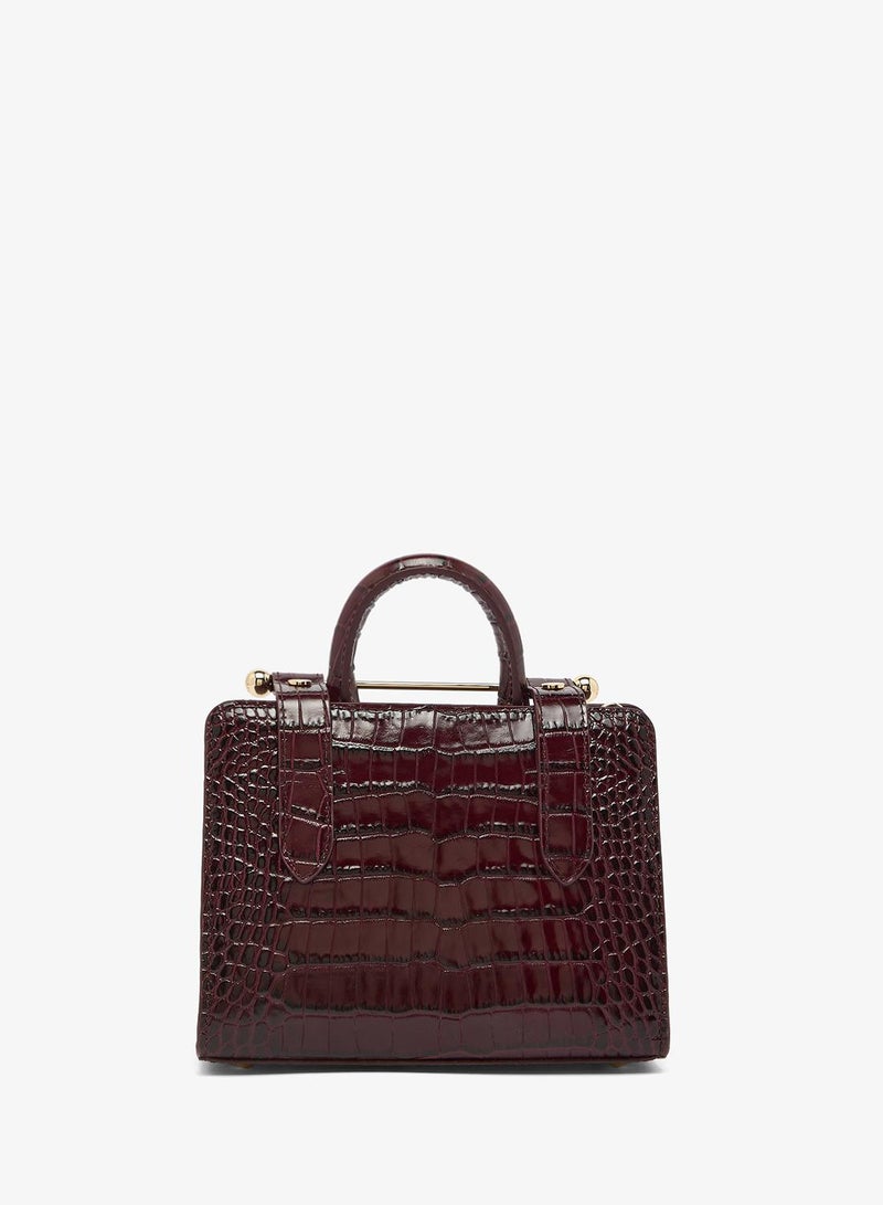 Strathberry Nano Tote In Croc Leather - Image 4