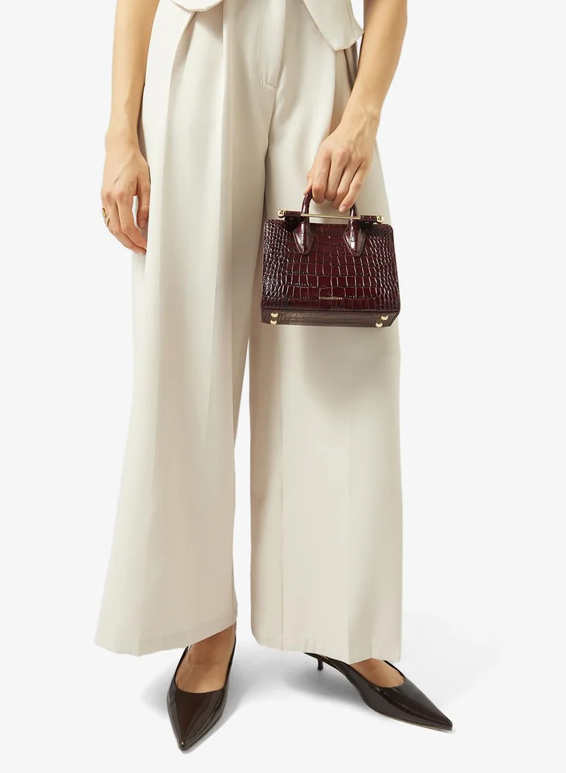 Strathberry Nano Tote In Croc Leather