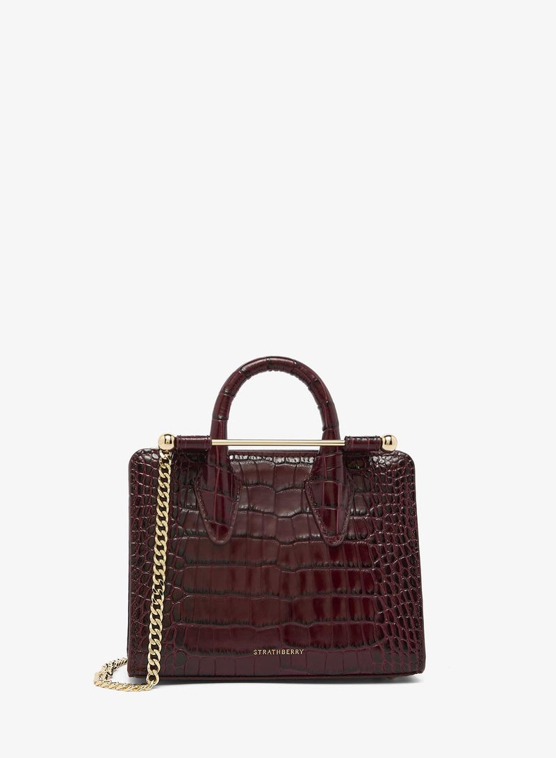 Strathberry Nano Tote In Croc Leather - Image 3