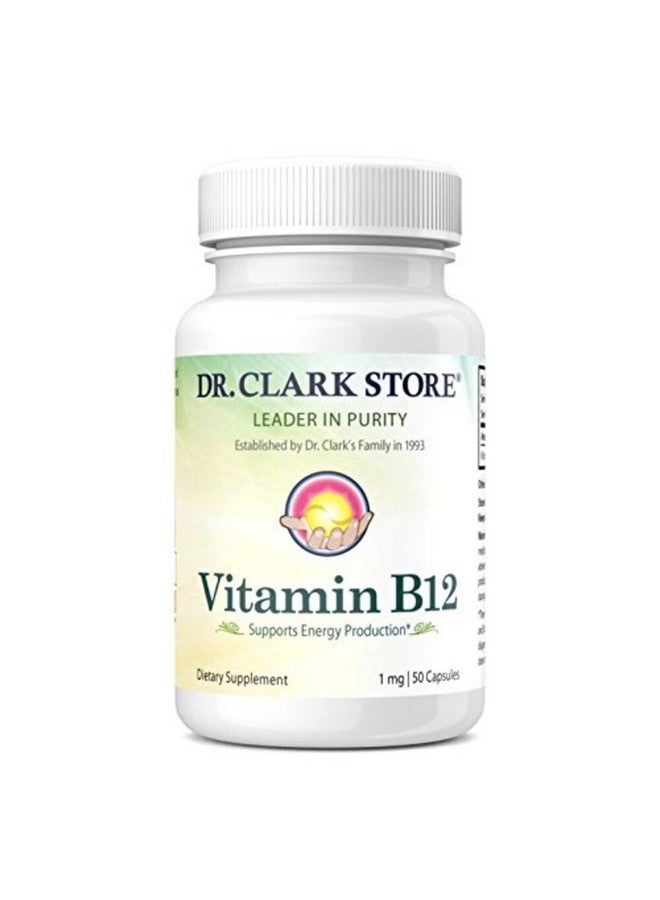 Dr Clark Store Dr. Clark Vitamin B12 Supplement, 1mg, 50 Gelatin Capsules - Image 1