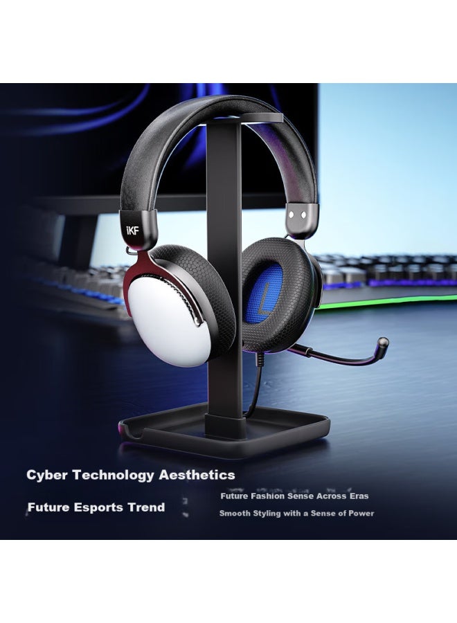 Ikf V12 Gaming Headset Headset Wired 0 Delay Sense Fps Exclusive Tuning Gaming Headset Magic Sound Card Fearless Chicken Classic White - Image 5