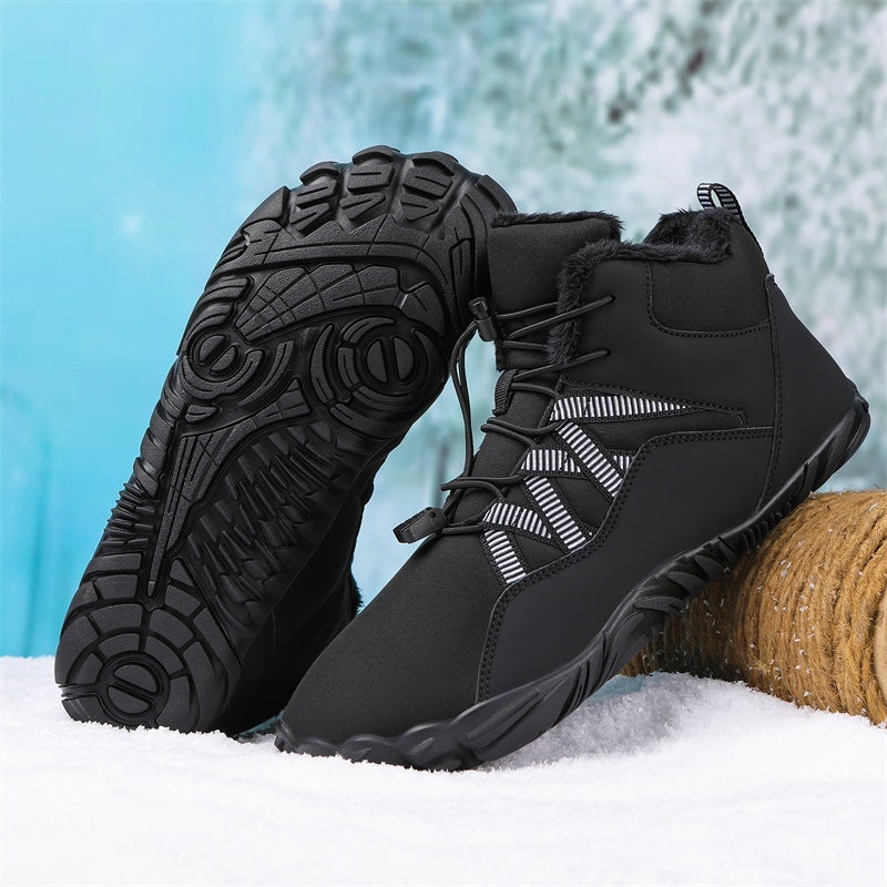 Winter New Sale Fleece-Lined Outdoor Five-Finger Snow Boots Warm And Comfortable Couple Mid-Top Casual Cotton-Padded Shoes - Image 2