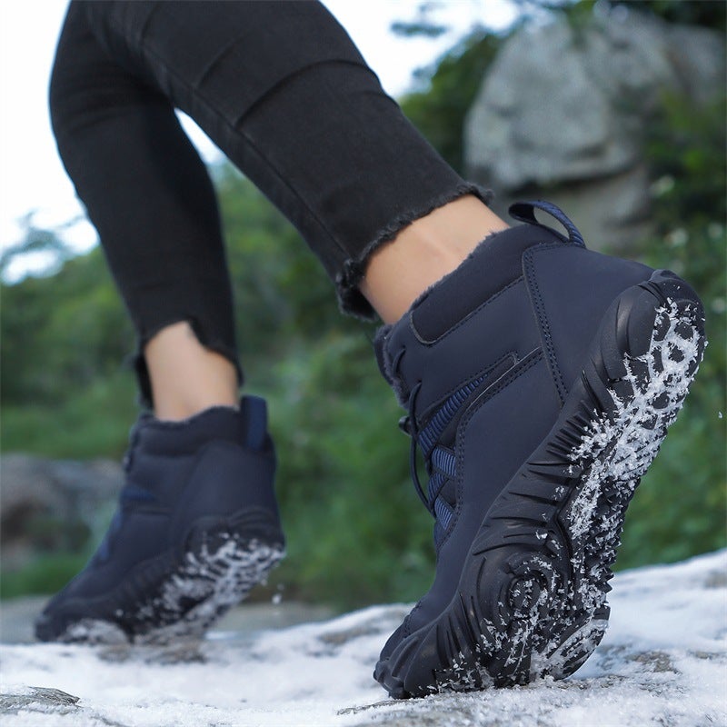Winter New Sale Fleece-Lined Outdoor Five-Finger Snow Boots Warm And Comfortable Couple Mid-Top Casual Cotton-Padded Shoes - Image 3