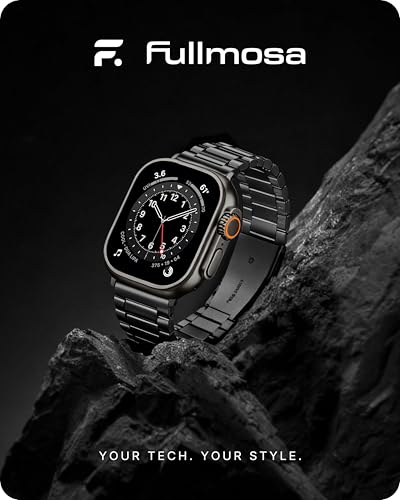 Fullmosa Metal Band Compatible with Apple Watch Bands Ultra3 2 1 49mm Stainless Steel Strap iWatch Band with Case for Apple Watch Black - Image 3
