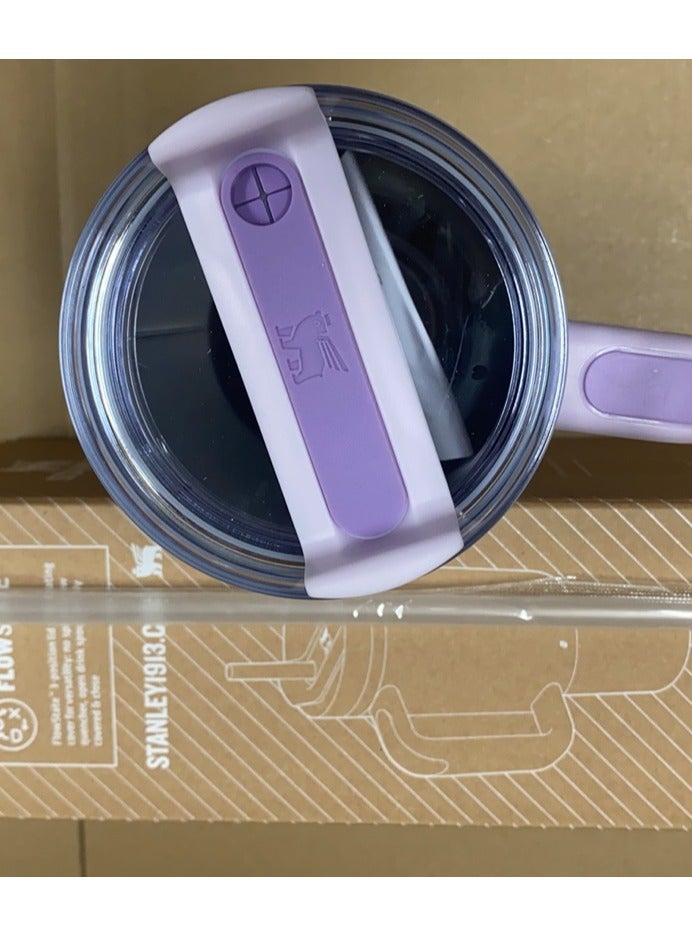 Stanley Quencher H2.0 FlowState Stainless Steel Vacuum Insulated Tumbler with Lid and Straw for Water, Iced Tea or Coffee, Smoothie and More, Rose Quartz, 40 oz Stainless Steel 32x15x 10cm Purple - Image 5