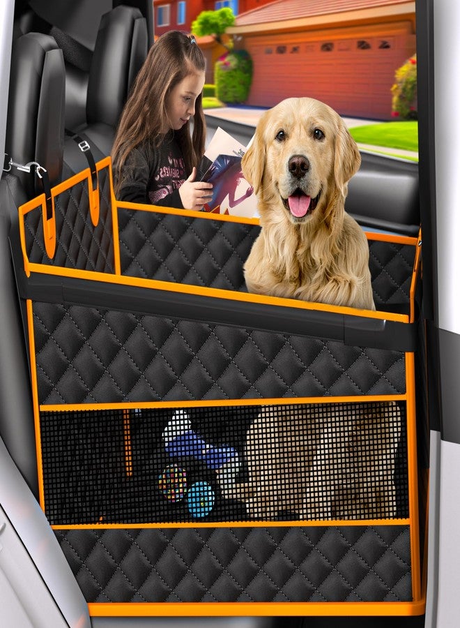 EPN Dog Car Seat for Large Medium Dogs, Back Seat Extender with Waterproof Oxford Fabric, Non-Slip Bottom, Reinforced Support & Storage Pockets, Pet Seat Cover for Cars, Trucks and SUVs (Black) - Image 1