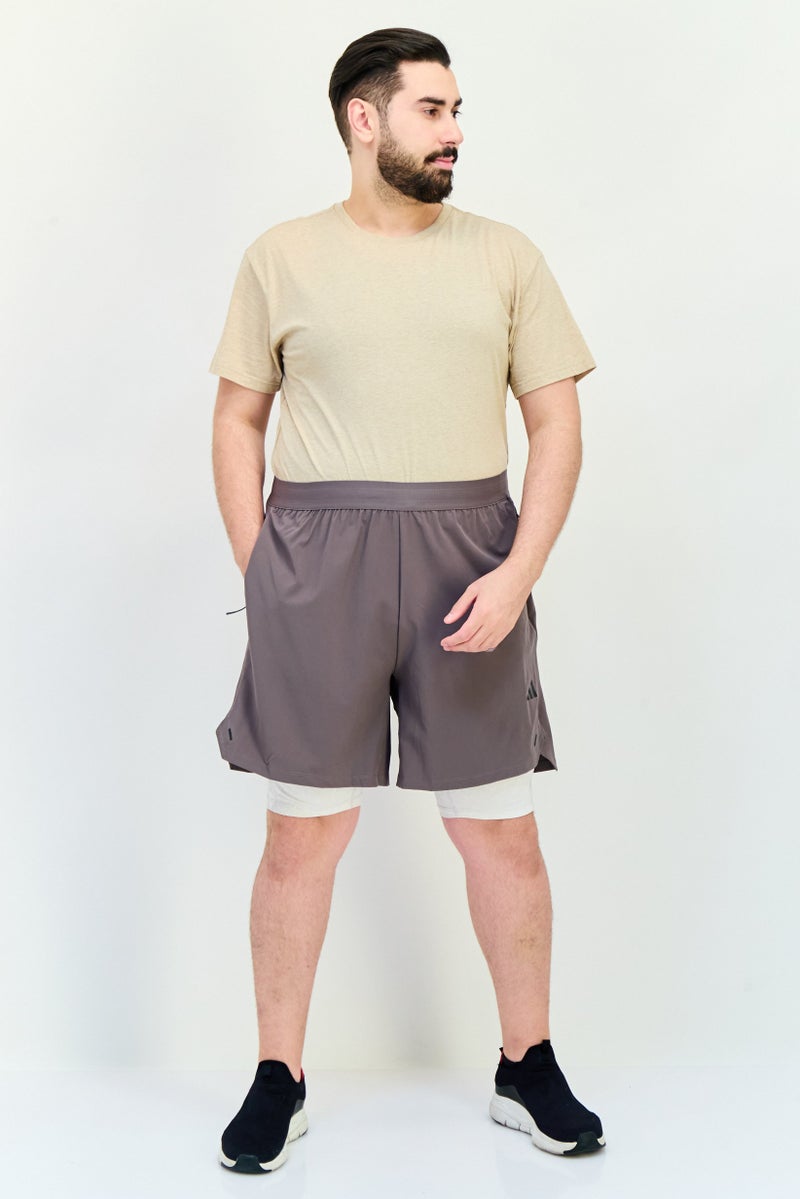 Adidas Men Sportswear Fit 9 Inseam Training Shorts, Dusty Grey - Image 2