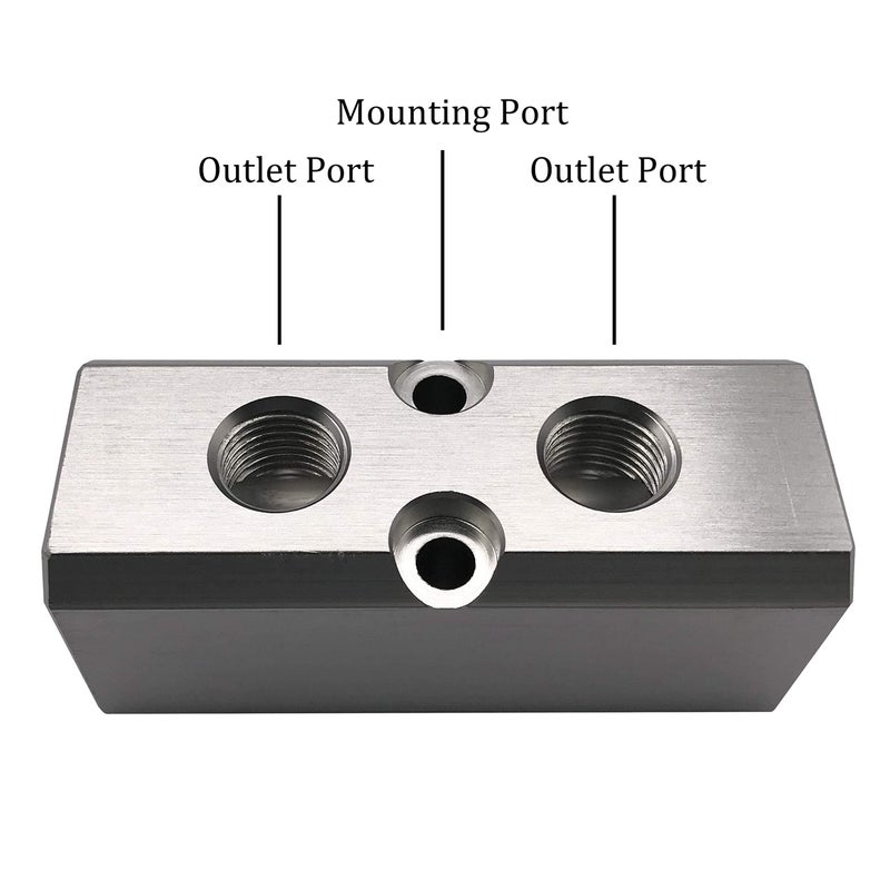 NACX 6 Way Pneumatic Manifold Air Distribution Block, G1/2 Supply Port, G1/4-Inch Output Port, Aluminum Alloy - Image 3
