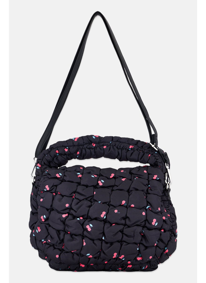 Miss Gwen's OMG Kids Girl Cherry Print Scrunch Cross Body Bag, Multicolor  - Image 2