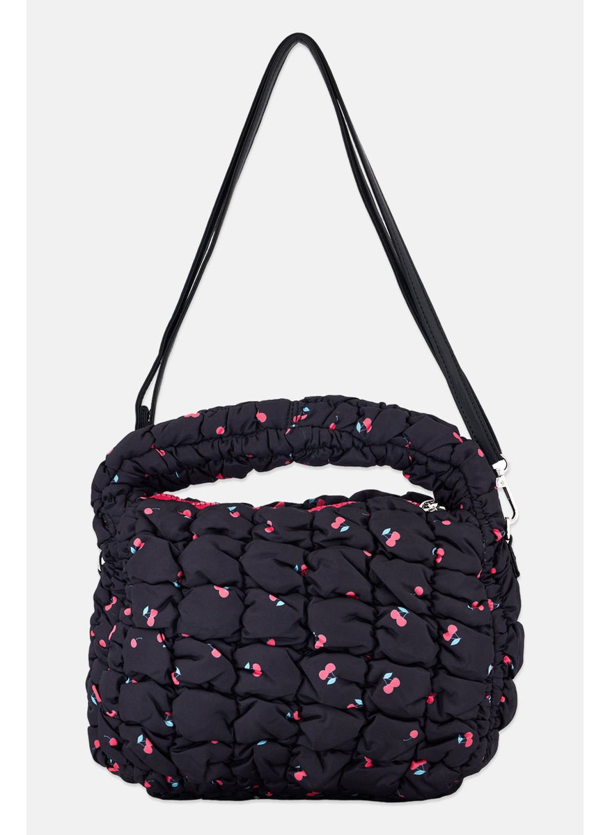 Miss Gwen's OMG Kids Girl Cherry Print Scrunch Cross Body Bag, Multicolor  - Image 1