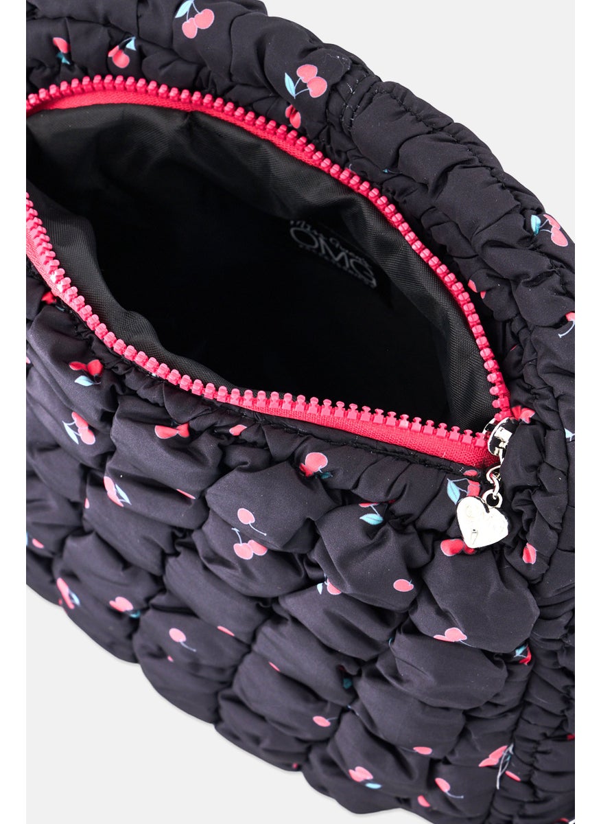 Miss Gwen's OMG Kids Girl Cherry Print Scrunch Cross Body Bag, Multicolor  - Image 3