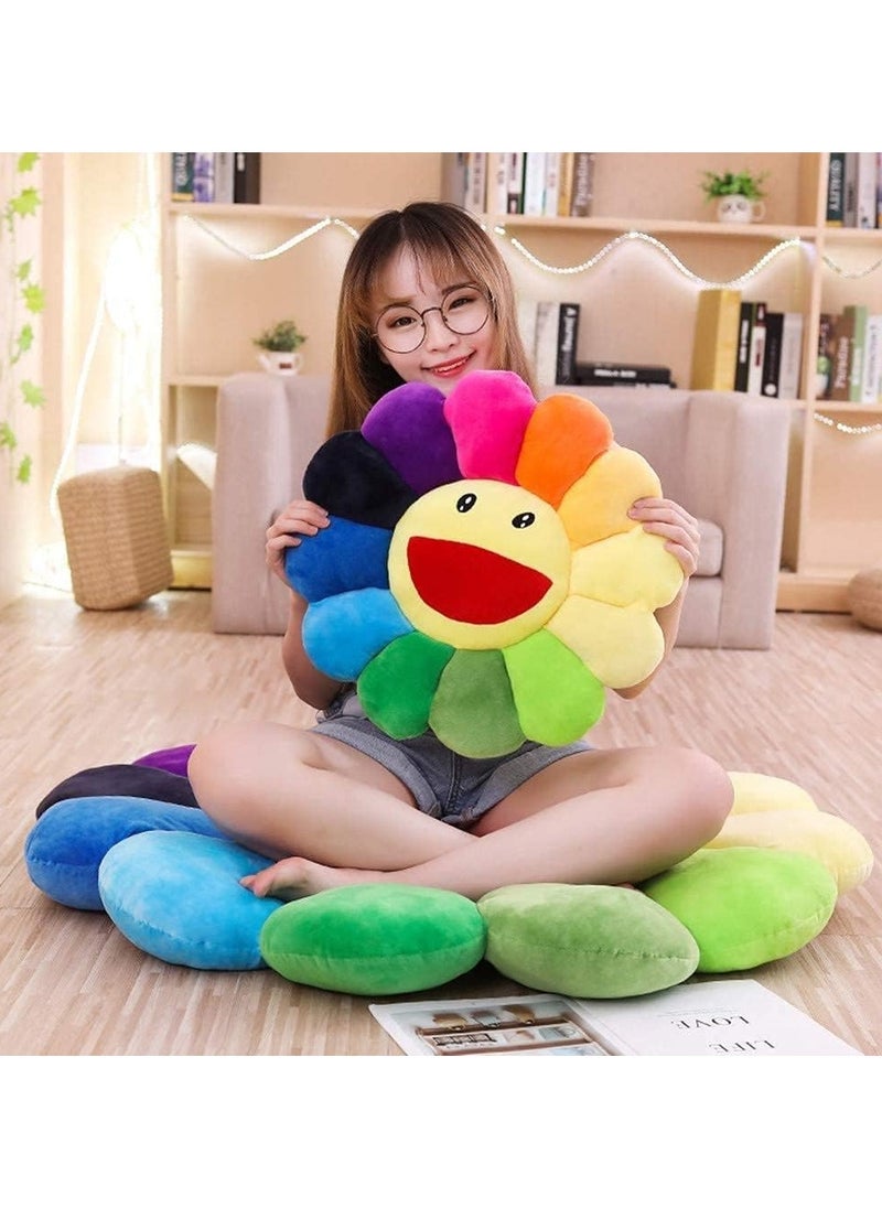 Bukela Smile Face Plush Rainbow Pillow, Sunflower Indie Decor Plush Pillow Soft & Comfortable Flower Floor Pillow for Home Reading Bed Room Decoration  - Image 5