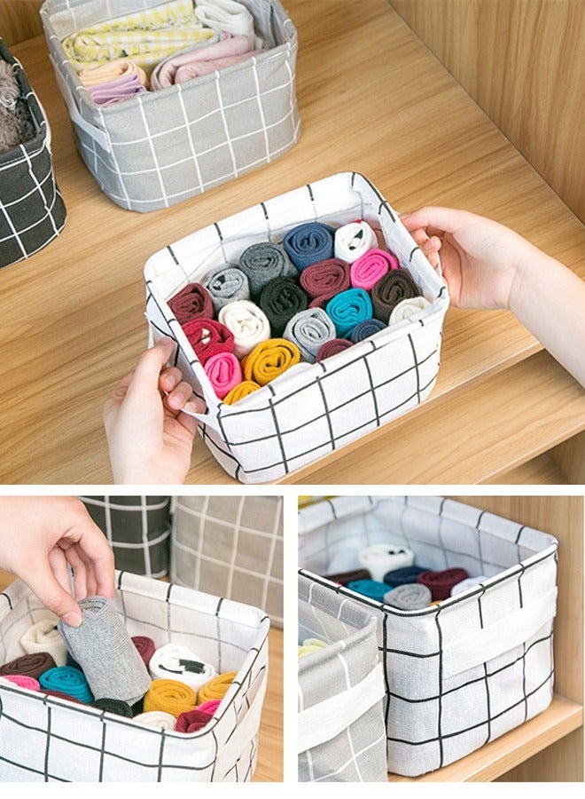 Aikenn Storage Basket,Fabric Storage Baskets,Desktop Storage Box,For Organizing Nursery Toy Clothes Blankets,Decorative Basket Closet Organizer Basket With Handles(White)  - Image 5