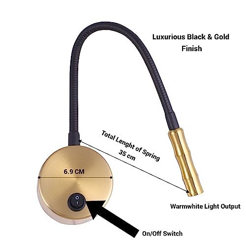 FILLISKA® 3 Watt Spring Wall Spot Light (3 Watt Antique Brass Pencil Slim) - Image 3